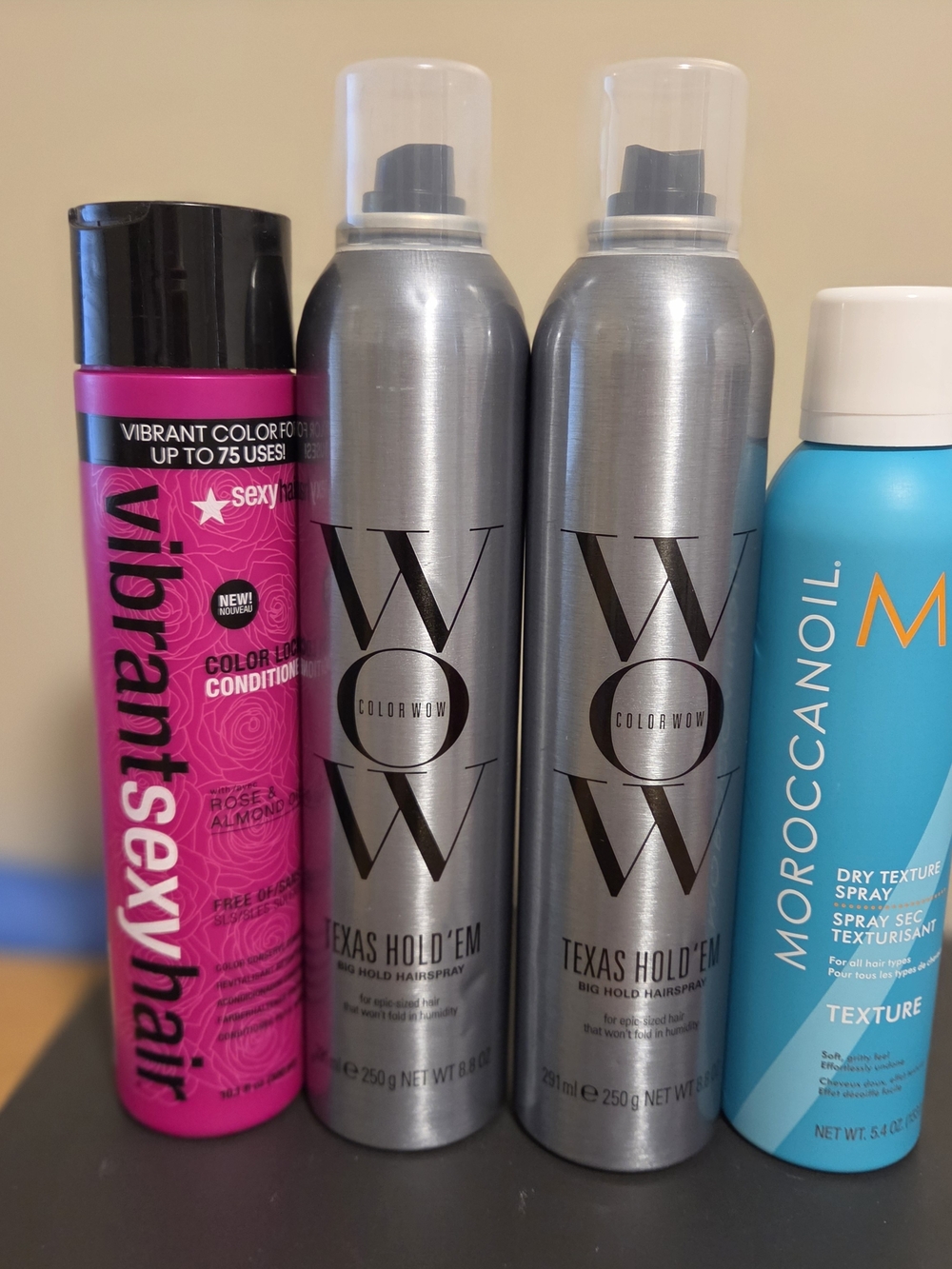 Vibrantsexyhair Color Conditioner & ColorWow Texas Hold 'Em Hairspray & Moroccan